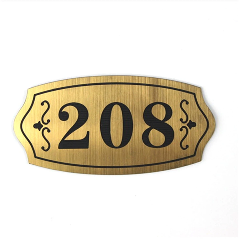 Adheisve Plate Carving Digital Floor Number Signage Tag Department Guesthouses Office House Door Number Card Plate Sticky Label