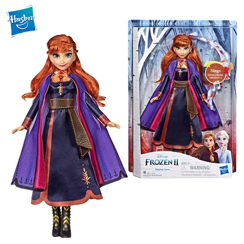 ANNA Hasbro disney Frozen 2 Поющая Эльза Анна Модная Кукла с музыкой в фиолетовом платье лучший праздник подарок на день рождения для детей - Цвет: ANNA