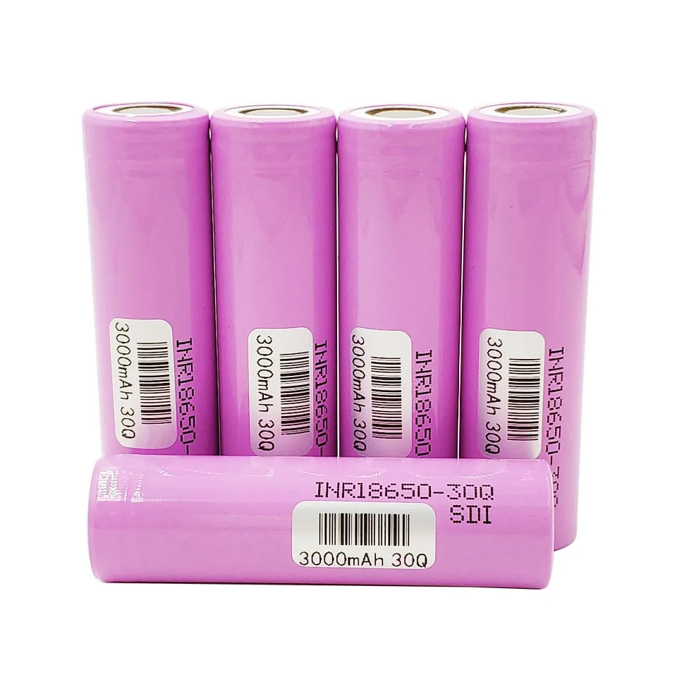 Аккумулятор 18650 батарея INR18650-30Q 3000mAh 3,6 V Плоская верхняя мощность Высокая сливная 15A литий-ионная аккумуляторная батарея