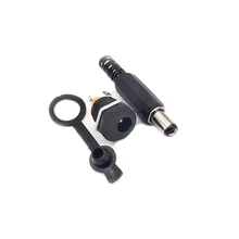 

DC plastic male plug 12V 3A 5.5mm x 2.1mm DC022 power socket female jack screw nut panel mounting connector 5.5mm*2.1MM DC022K