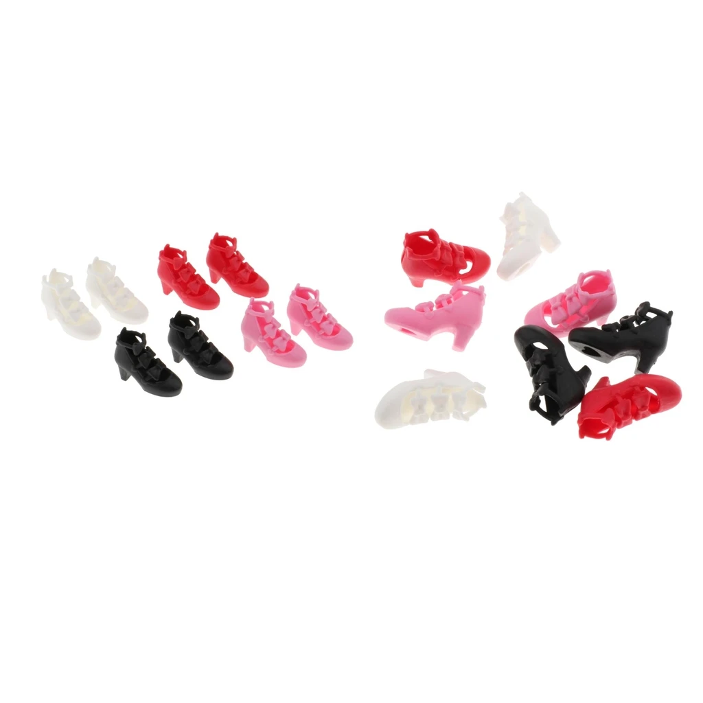 

8 Pairs Handmade 1/6 Princess Girl Dolls High Heel Shoes for Blythe BB Outfits
