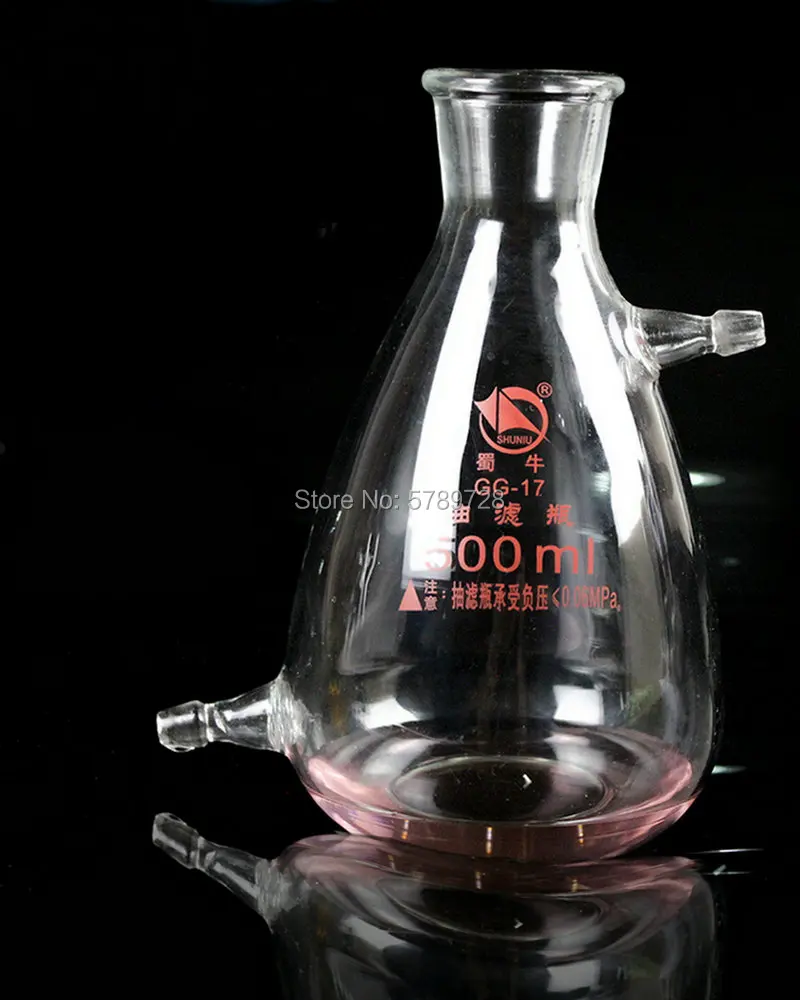 

1pc 125ml 250ml 500ml 1000ml 2500ml Glass Filtration Suction Flask With two Branch Mouth Borosilicate Filter Bottle