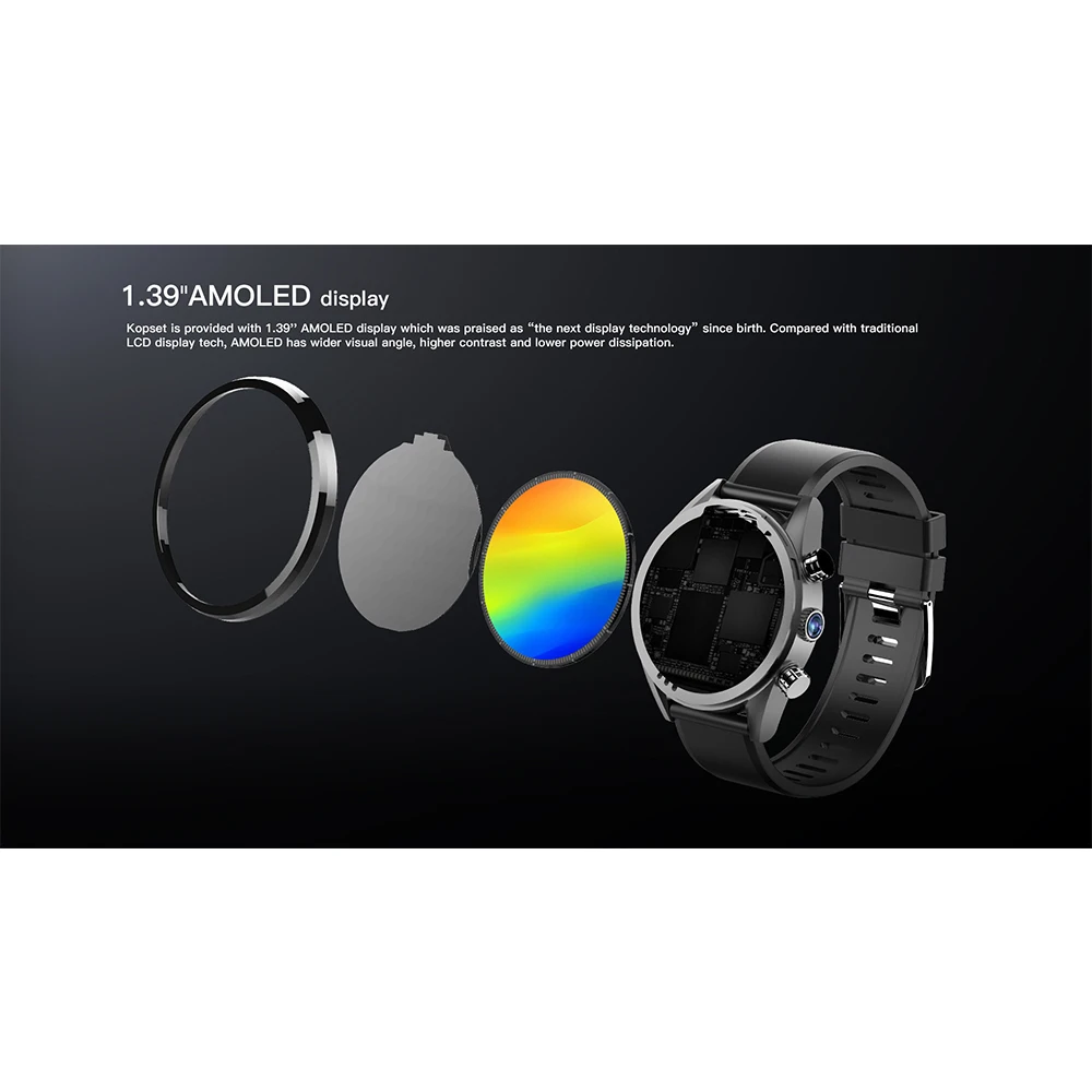 Hope 4G smtwatch телефон 1,39 дюймов Android 7,1 MTK6739 четырехъядерный 1,3 ГГц 3 ГБ ОЗУ 32 Гб ПЗУ 8,0 МП камера 620 мАч Смарт-часы