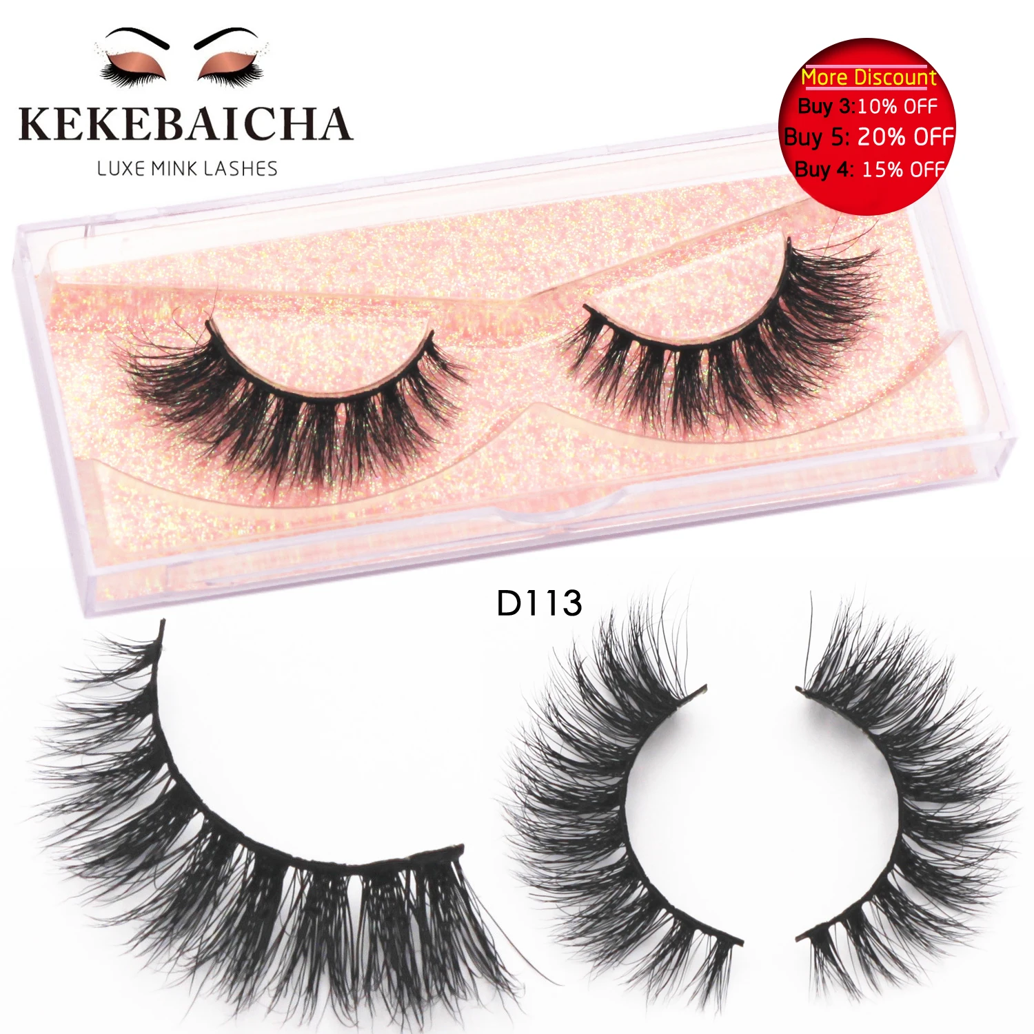 KEKEBAICHA Natural Lashes 3D Mink Lash Cruelty Free Handmade Full Strip Lashes Messy Eyelashes Long Lasting False Eyelashes D113 KEKEBAICHA Natural Lashes 3D Mink Lash Cruelty Free Handmade Full Strip Lashes Messy Eyelashes Long Lasting False Eyelashes D113