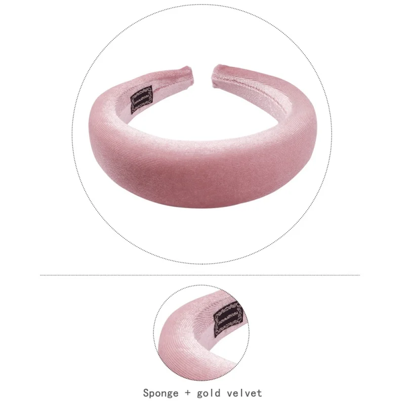 Fashion ZA Sponge Velvet Headband Hairband For Women Girls Solid Color Padded Headwear Hair Bands Hair Jewelry Accessories F0709