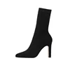 Plus Size High Heel Boots Sock Women 2022 Flock Shoes Sexy Party Thick Heel Ankle Booties Female Winter Pointed Toe Boots Shoes ► Photo 3/6