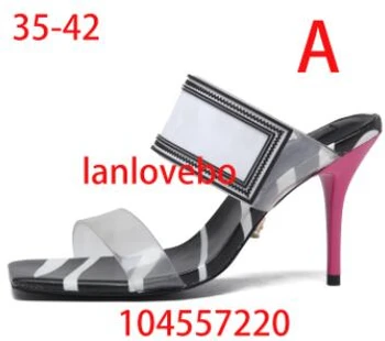 

Luxury brand new color matching high-heeled slippers with rubber outsole, 9.5cm heel height, slender sexy women's sandals.