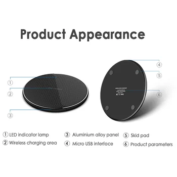 10W Universal Wireless Charger For IPhone 12 11 Xs XR Plus USB Charging Pad For