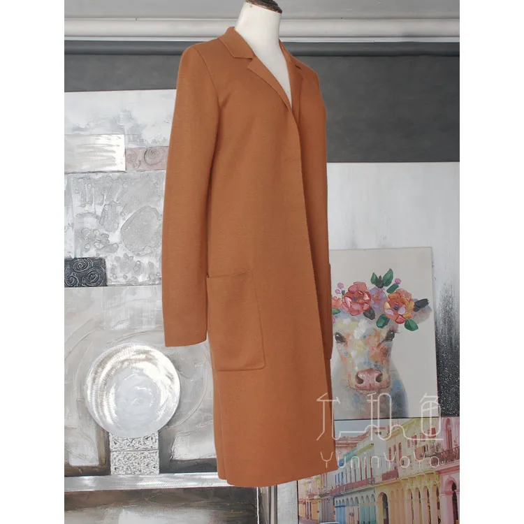 YUNINYOYO Big brand style small lapel double weave100% merino wool women knitting long cardigan, thin coat/windbreaker?2colours YUNINYOYO Big brand style small lapel double weave100% merino wool women knitting long cardigan, thin coat/windbreaker?2colours