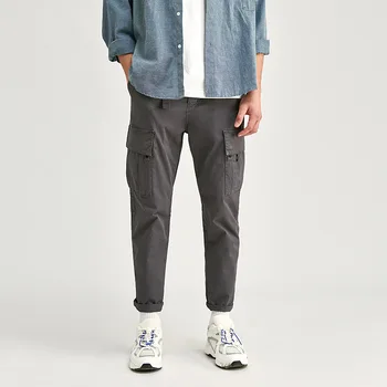 

Dongyu men's 2020 Summer new tooling men's casual pants elastic waist multi-bag trousers washed pants