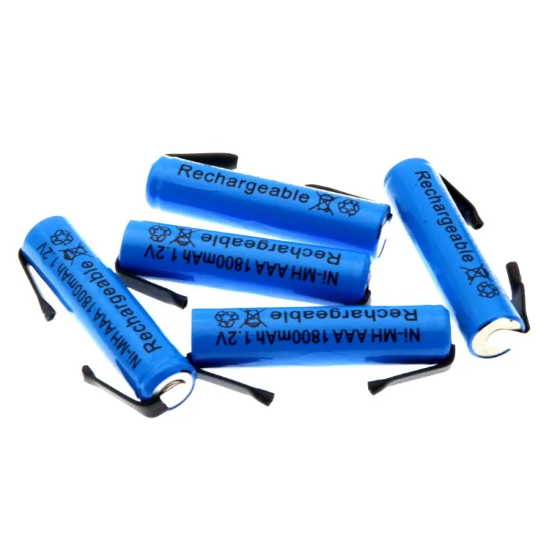 Новинка 1,2 V AAA перезаряжаемая батарея 1800mah AAA Ni-MH ячейка со сварочными штырьками плоский верх для игрушек беспроводной телефон+ никель сделай сам