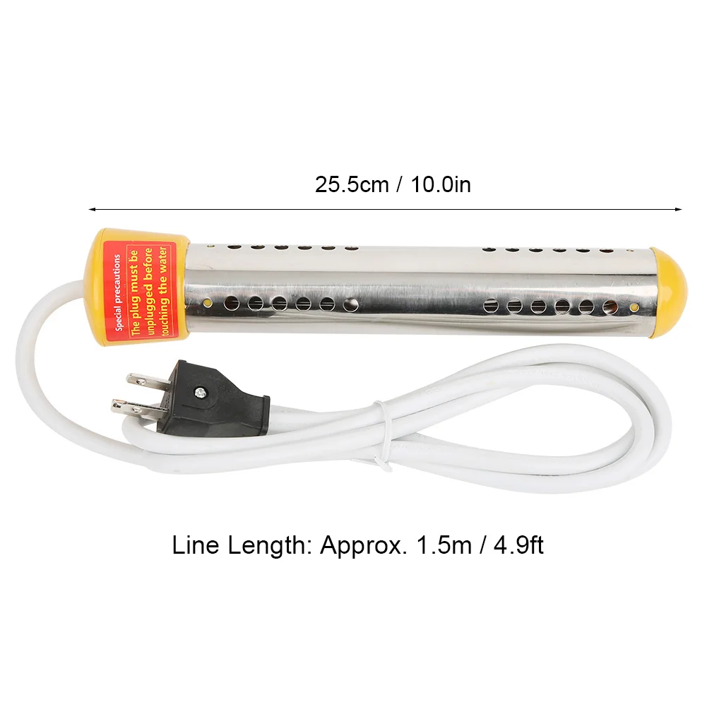 US Plug 110V Household 1500W Immersion Electric Water Heater Heating Rod 1.5m Cable Immersion Water Boiler 5