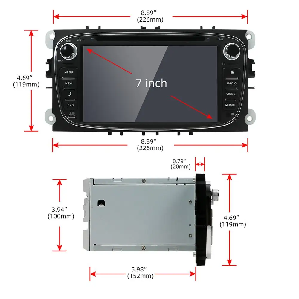 Bosion автомобильный мультимедийный плеер Androi10.0 GPS 2Din dvd для Ford/Focus/S MAX/Mondeo/C MAX/Galaxy