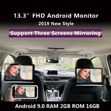 13.3 Polegada android 10.0 monitor de encosto de cabeça do carro mesma tela 4k 1080p tela de toque wifi/bluetooth/usb/sd/hdmi/fm/espelho link/miracast