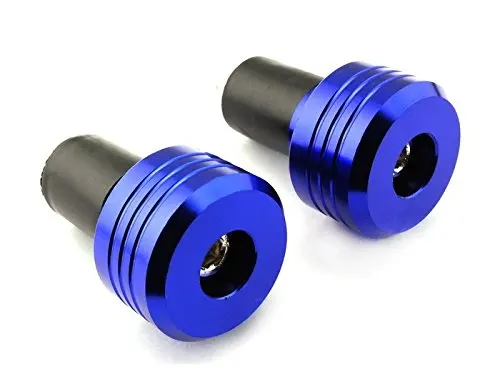 2pc Motorcycle Handlebar Aluminum 22MM Grips Bar End Cap Plug Slider Blue