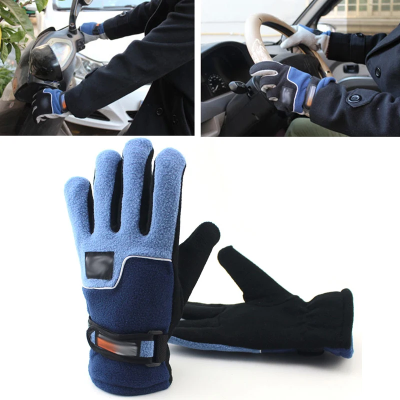 Теплые перчатки с защитой от замерзания, перчатки для езды на мотоцикле, электромобиле, велосипеде, сохраняющие тепло, термоперчатки из флиса TC