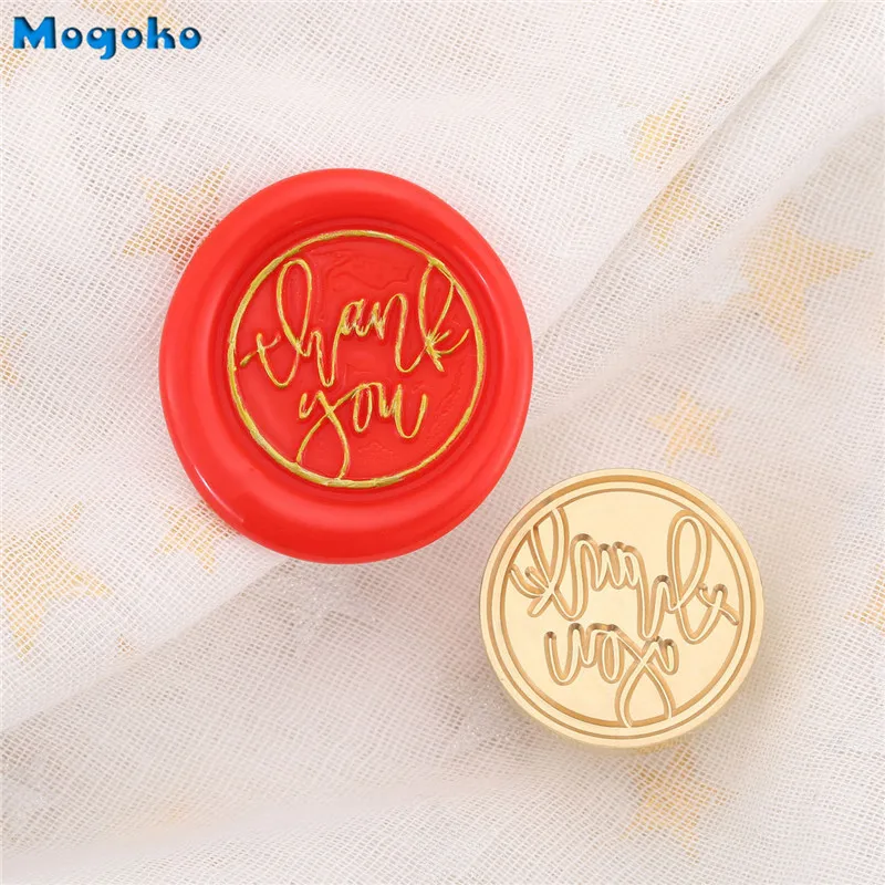 Mogoko New Blessing Wax Sealing Stamps Retro Wood Classic I Love You Thank You Seal Wax Stamp Wedding Cards Envelope Stampings