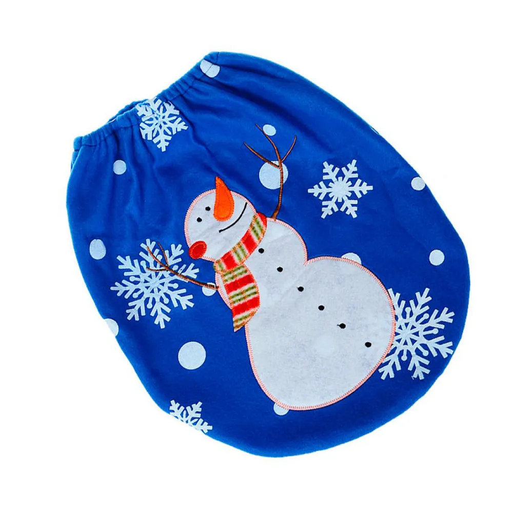 brand new Flannel Christmas Decoration Christmas Snowman Lid Single Toilet Cover toilet seat cover toilet seat bathroom tool