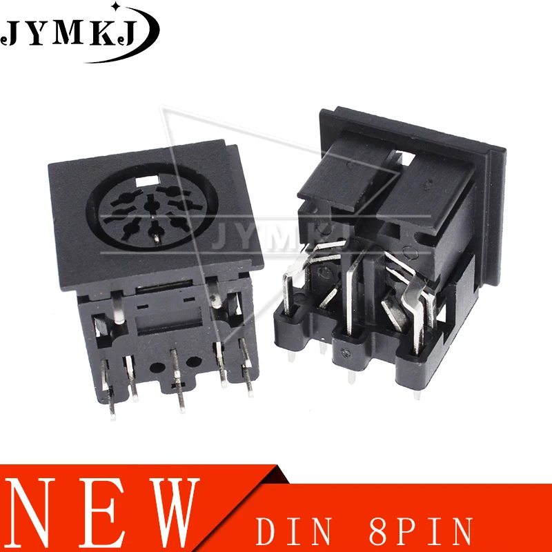 

5PCS DIN Plug Jack 8 Pin Female Circular Jack Female PCB Mount Connector S Terminal