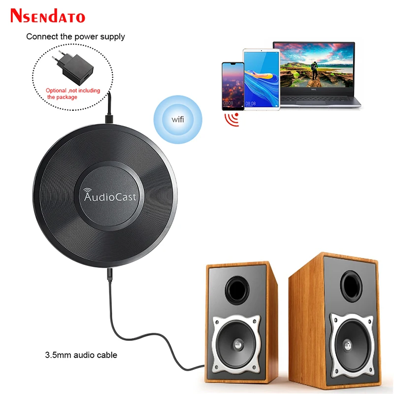 M5 AudioCast for Airplay Wireless Music Audio Speaker Receiver 2.4G WIFI Hifi Music for DLNA Airplay Adapter Spotify Streamer