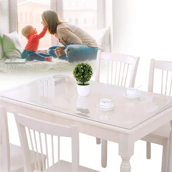 

Soft glass Table cloth PVC Tablecloth Desk Pad Wipeable Dining Tabletop Cover Easy Clean Waterproof Placemats Protector