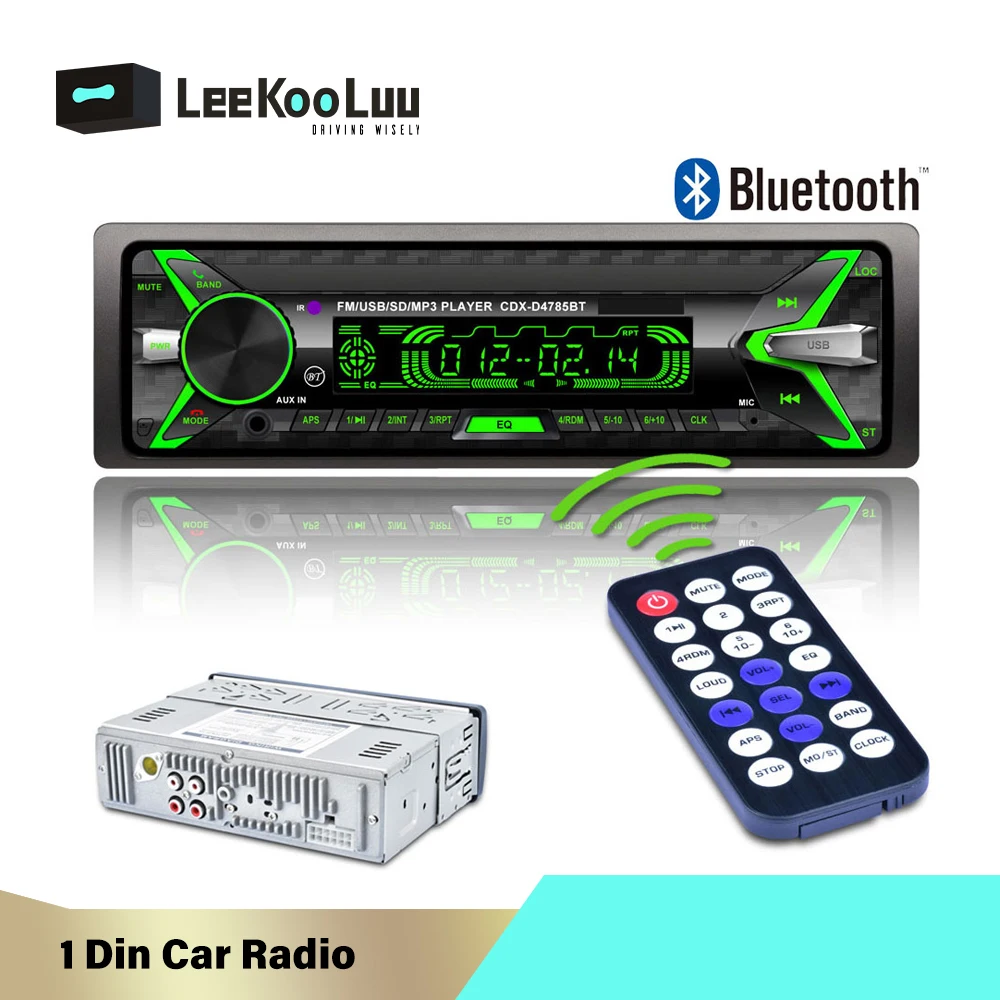 Автомобильный MP3 плеер LeeKooLuu мультимедийный 1DIN с Bluetooth AUX USB SD магнитола|MP4 и MP5