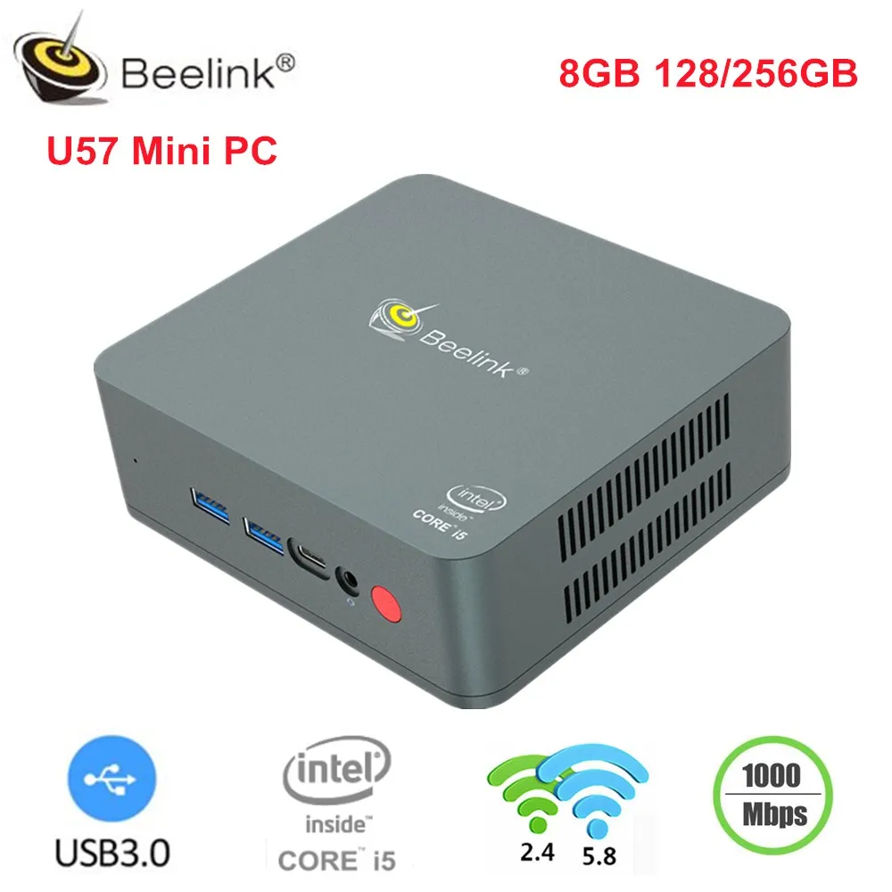 Beelink U57 двойной HDMI мини ПК с процессором Intel Core i5 5257U HD Графика 6100 Windows 10 8 Гб