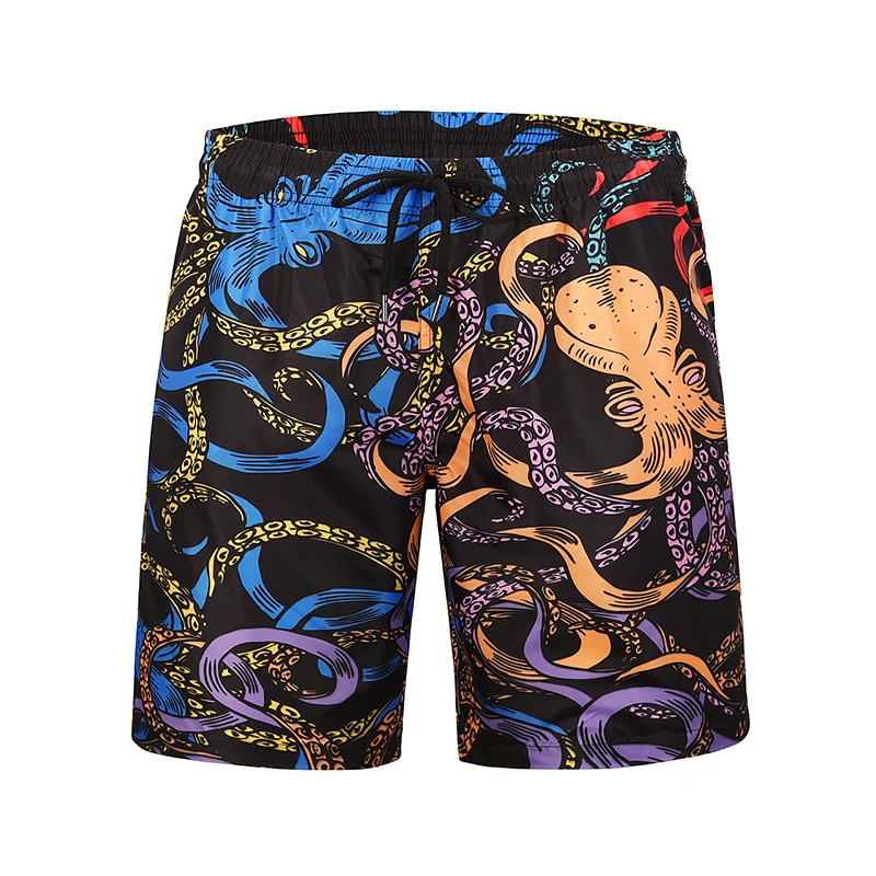 

Comfortable Beach Shorts with the Octopus Imprinting Summer Holiday Men's Beach Briefs Swimming Pants Quick-Dry Beach Wear