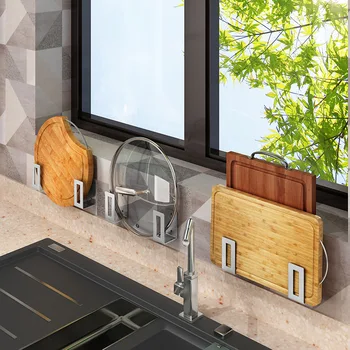 

Black Avoid Punch Lid Frame Kitchen Shelf Shelf Chopping Block Chopping Board Frame Hanging Type Lid Accept The Shelf