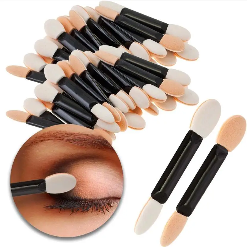 24 stücke Lidschatten Applikator Nagel Glitter Spiegel Pulver Pinsel Doppelseitige Schwamm Lidschatten Stick Machen Up Maniküre Werkzeuge – Detail 1