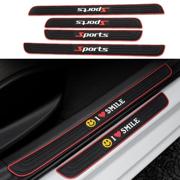 

Car Door Sill Protector Bumper Bar Protector Guard Anti Scratch Sticker Threshold Protection Strips Universal Black Scuff Plate