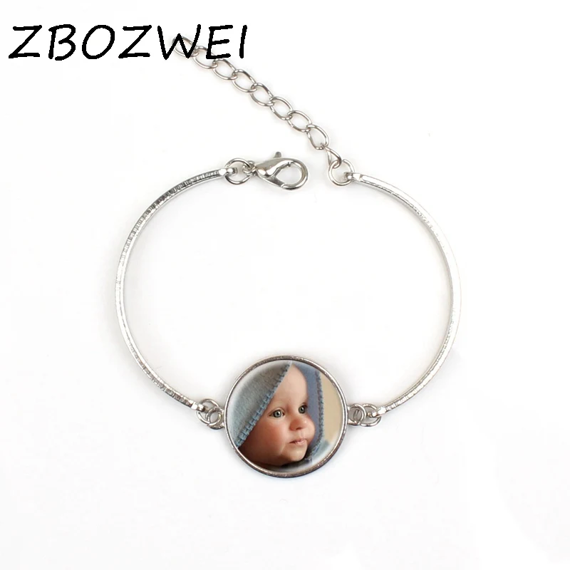 ZBOZWEI Personalized Golden Bracelet Photo Of Your Baby Mum Of The Child Grandpa Parent Well-Beloved For The Family Gift
