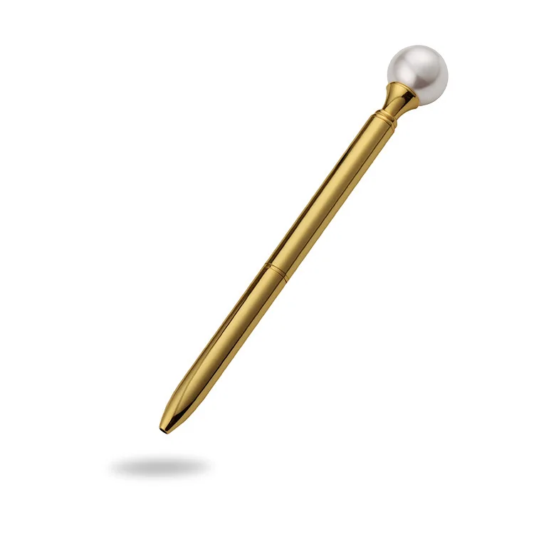 Gold Qone 100 шт кавайные цветные перламутровые Металлические Шариковые Ручки Большая Жемчужная шариковая ручка подарок шариковые ручки школьные принадлежности материал Boligrafos - Цвет: Gold