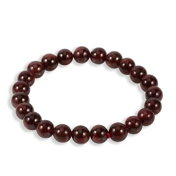 

Natural Garnet Bracelet Men Bracelets for Women 8mm Wine Red Bead Charm Bracelet Men Jewelry