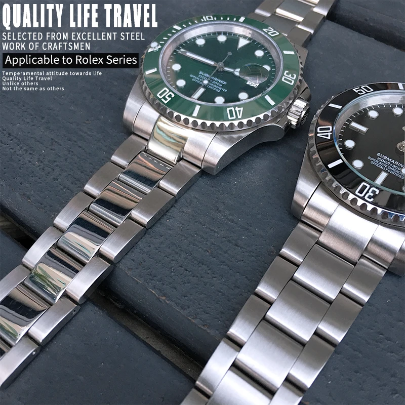 20mm Hight Quality Stainless Steel Curved End Watch Band For Rolex  Submariner Full Solid Strap Watch Bracelet Buckle Accessories|Watchbands| -  AliExpress