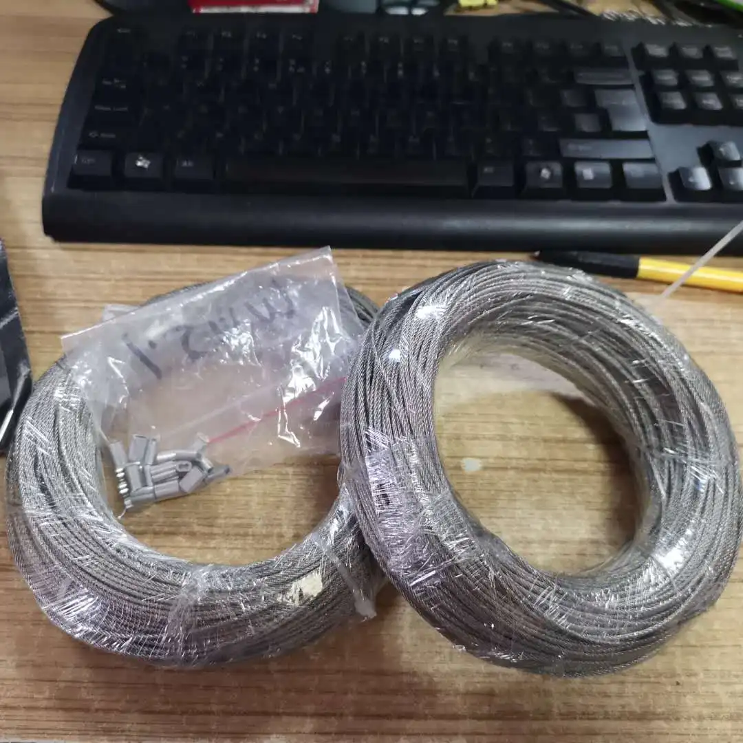 50M/100M 2mm Diameter 7X7 Construction 304 Stainless steel Wire rope Alambre Softer Fishing Lifting Cable stainless steel wire rope stainless steel cable rope