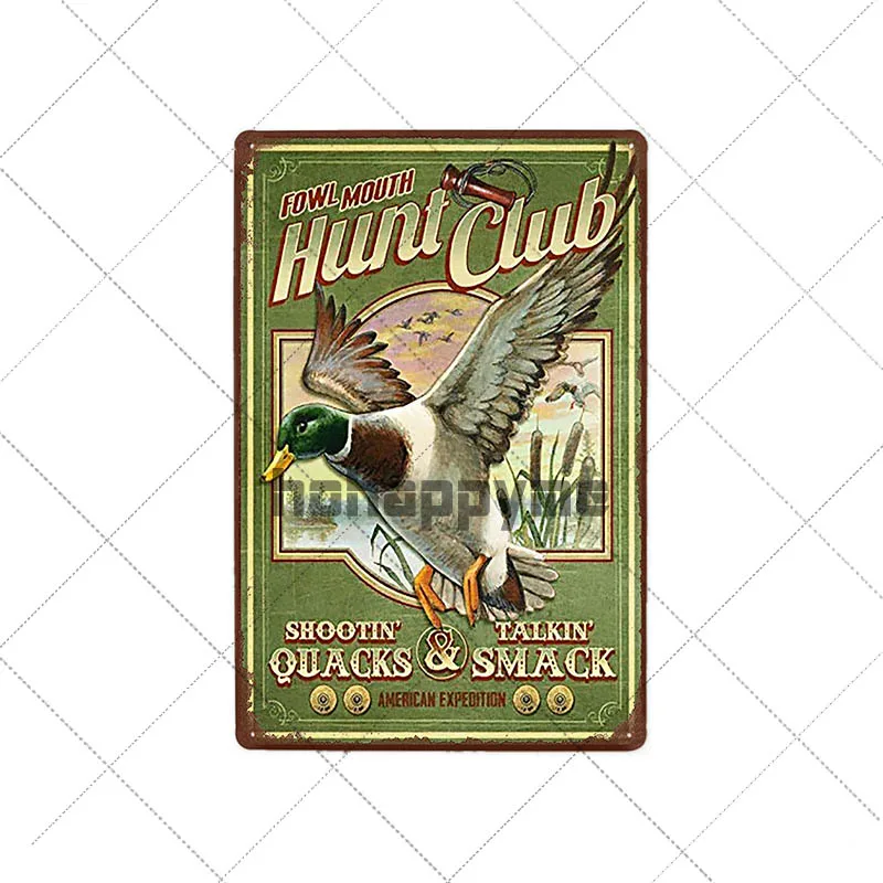 Fowl Mouth Hunt Club American Expedition Tin Thermometer 