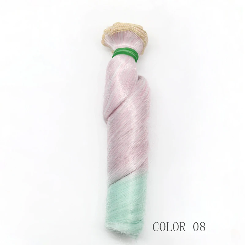 Moda 15 см DIY Миниатюрный материал trenzas de alta temperatura Peluca pelo recto para BJD аксессуары для