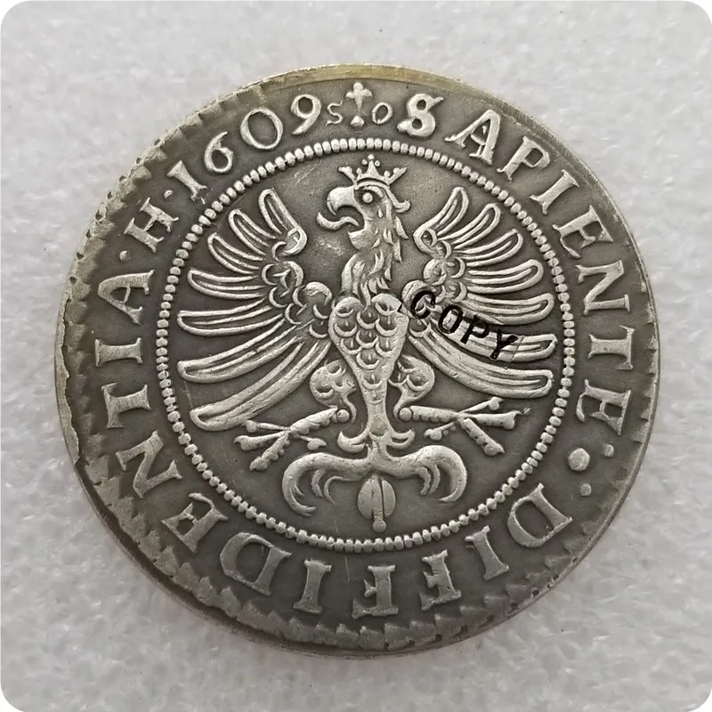 Silesia Teschen Thaler-Adam Wenzel 1609 копия монет
