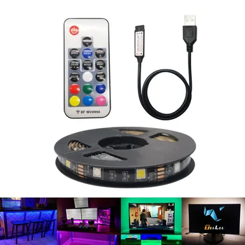 

5050 SMD RGBW USB LED Strip DC 5V TV Backlight Epistar Waterproof Flexible Ribbon RGB LED Light Remote Control No Battery