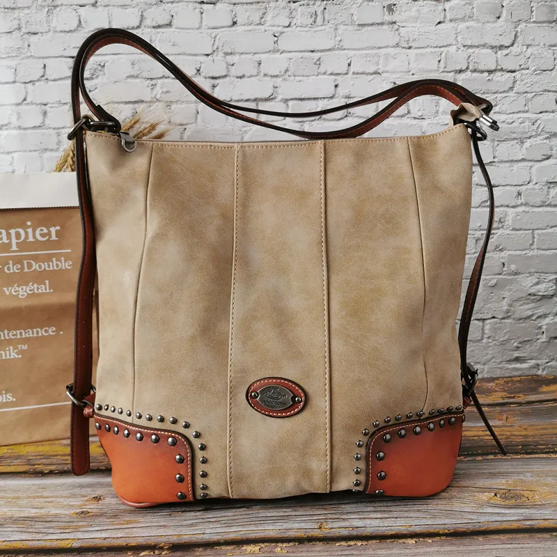 Горячая Распродажа, модная женская сумка из натуральной кожи, Большая вместительная сумка, женская сумка на одно плечо, многофункциональная сумка - Цвет: Бежевый