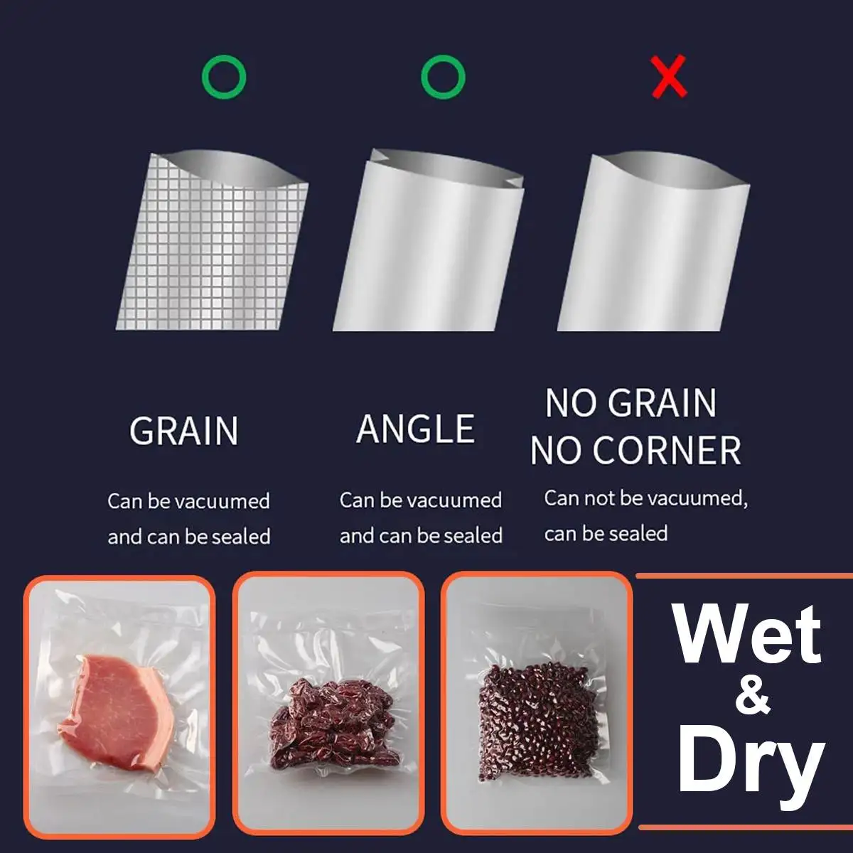 Food Vacuum Sealer Packing Sealing Machine w/ Own Cutting Blade+ 10Pcs Bags AC 110V-220V Home Electric Vacuum Sealer Packaging