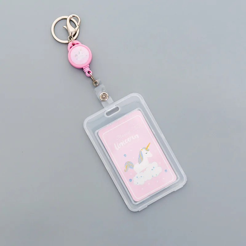 Kawaii Unicorn dog Magic Matrix Retractable Badge Card Holder Nurse Doctor Exhibition Pull Key ID Name Card Badge Holder - Цвет: 14