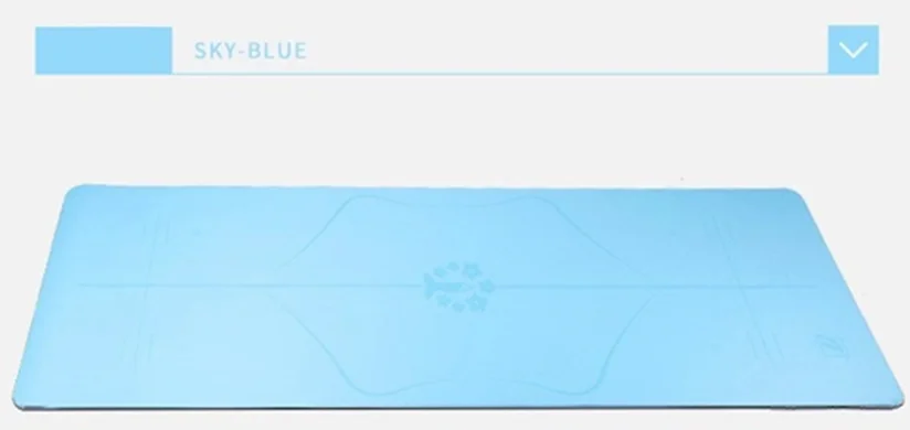 sky blue Коврик для фитнеса, йоги, красочные позиции, линия из натурального каучука, нескользящий, стабильный, для спортзала, для дома, коврик для упражнений, название, на заказ - Цвет: sky blue
