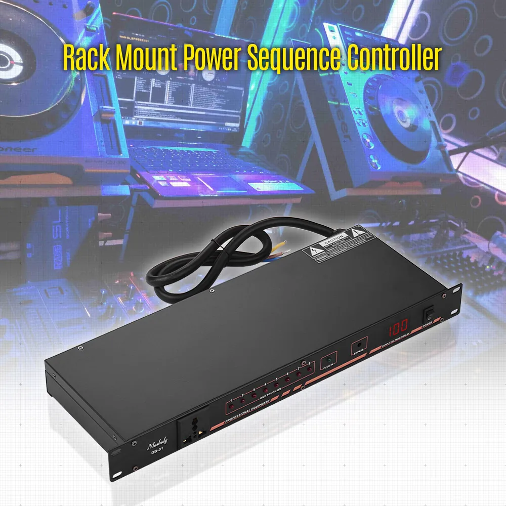 Muslady DB-01 9-outlet Rack Mount регулятор последовательности питания кондиционер стабилизатор напряжения Регулятор питания для DJ аудио