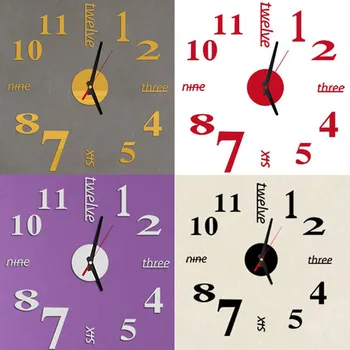 

Acrylic DIY Wall Clock, Fashion Watch 3D Wall Stickers Home Decoration Z221