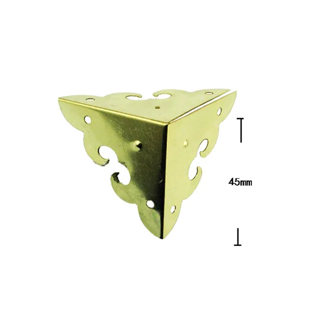 12PCS Case Box Corners Furniture Decors Triangle Flower Side Wooden Bronze Golden 45mm | Обустройство дома