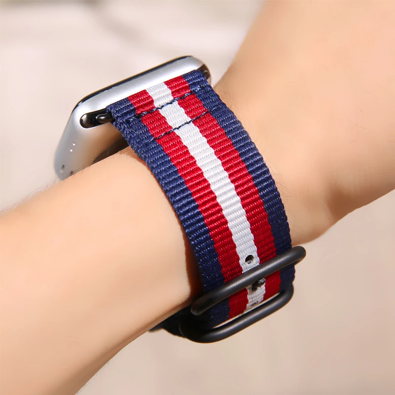 Ремешок для apple watch band 44 мм 40 5 4 спортивный нейлоновый браслет ремешок часов iwatch 3 2 1
