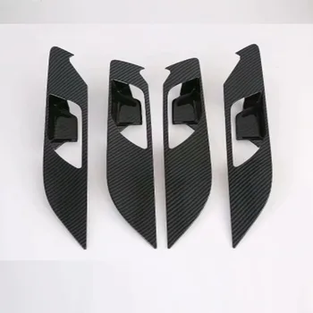 

For Hyundai IX25 2020 Car Accessories Carbon Fiber Style Inner Door Handle Cover Catch Bowl Trim Insert Bezel Frame Garnish