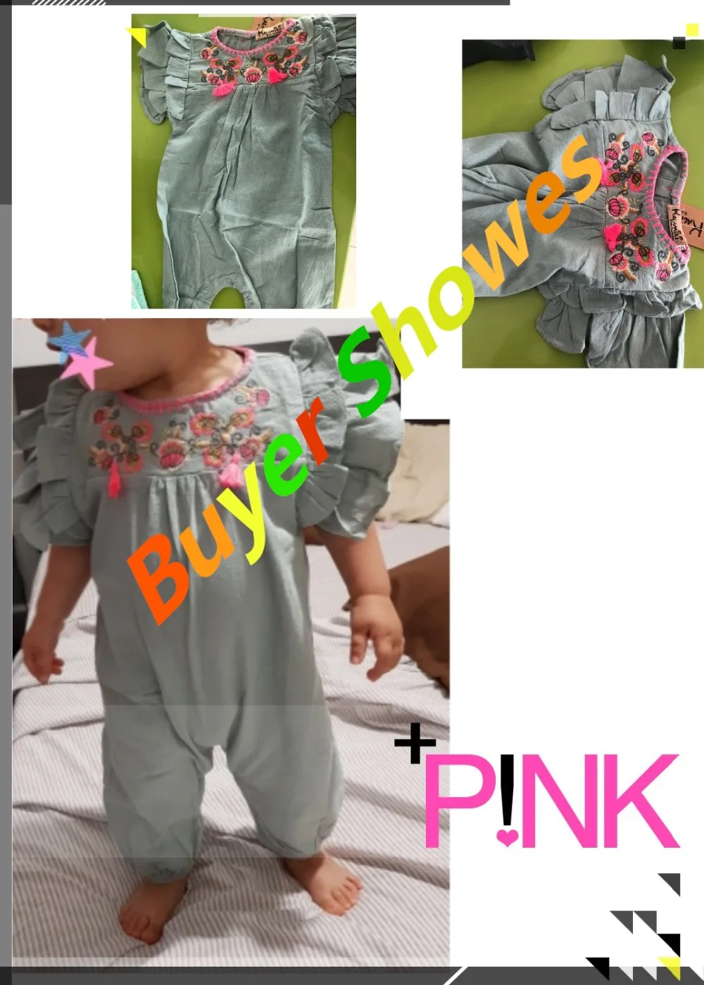 Хлопковый льняной Детский комбинезон с вышивкой для малыш новорожденный младенец для маленьких девочек однотонная Цветочная одежда комбинезон наряды Детский костюм